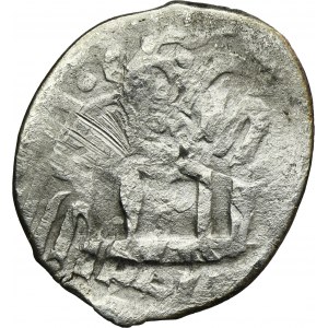 Kievan Rus, Denarius, Gediminas Column countermark, minted on a Tatar coin