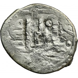 Kievan Rus, Denarius, Gediminas Column countermark, minted on a Tatar coin