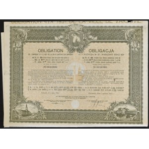 Warszawa, 4,5% pożyczka m. st. Warszawy 1931, obligacja 284 franki fr.