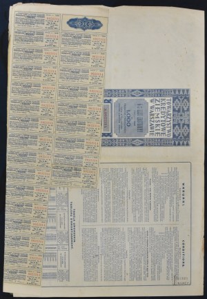 Towarzystwo Kredytowe Ziemskie w Warszawie, 6% list zastawny 1929, 1.000 franków francuskich