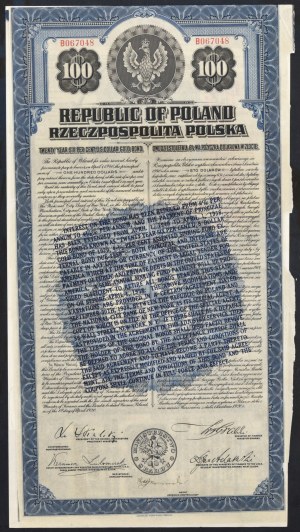 6% Pożyczka Dolarowa 1920, skonwertowana na 4,5%, obligacja $100