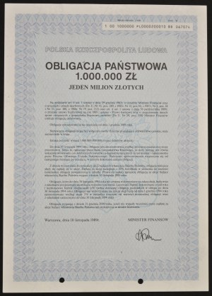 Obligacja Państwowa 1989, 1.000.000 zł