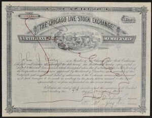 The Chicago Live Stock Exchange - membership certificate