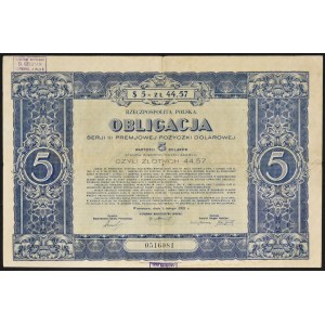 4% Premiowa Pożyczka Dolarowa 1931, seria III, obligacja $5