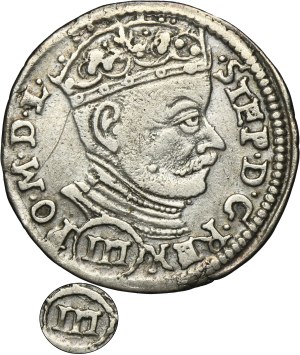 Stephen Bathory, 3 Groschen Vilnius 1582 - RARE, III in round shield