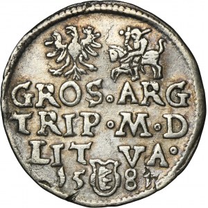 Stefan Batory, Trojak Wilno 1581 - RZADKI, III w okrągłej tarczy