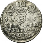 Stefan Batory, Trojak Wilno 1585 - RZADKI, herb Lis bez grota