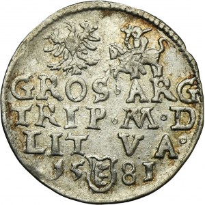Stefan Batory, Trojak Wilno 1581 - RZADKI, III w okrągłej tarczy