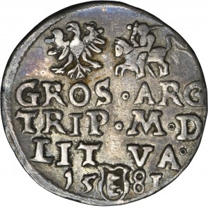 Stephen Bathory, 3 Groschen Vilnius 1582 - RARE, III in round shield