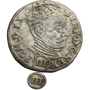 Stephen Bathory, 3 Groschen Vilnius 1580 - III in round shield