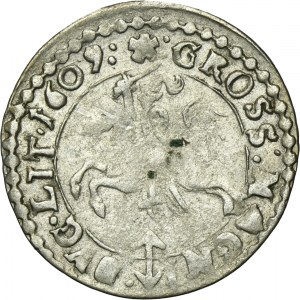 Sigismund III Vasa, Groschen Vilnius 1609 - LITV/LIT - VERY RARE, borders on both sides