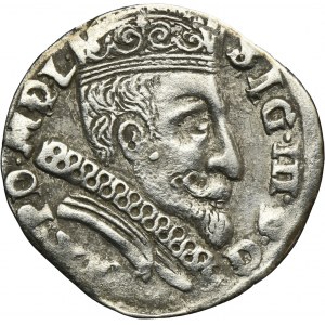 Zygmunt III Waza, Trojak Wilno 1598 - RZADKI, głowa wołu i herb Chalecki
