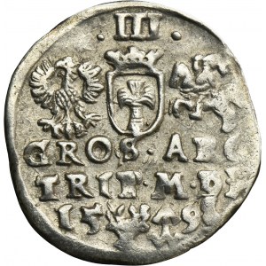 Zygmunt III Waza, Trojak Wilno 1598 - RZADKI, głowa wołu i herb Chalecki