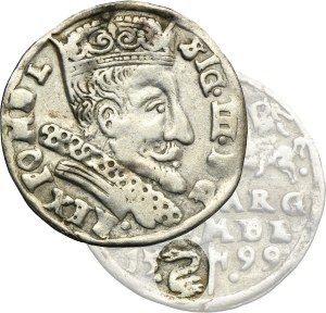 Sigismund III Vasa, 3 Groschen Vilnius 1599 - RARE, Swan