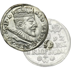 Zygmunt III Waza, Trojak Wilno 1592 - NIENOTOWANY, brak kropki po GROS