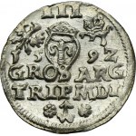 Zygmunt III Waza, Trojak Wilno 1592 - NIENOTOWANY, brak kropki po GROS