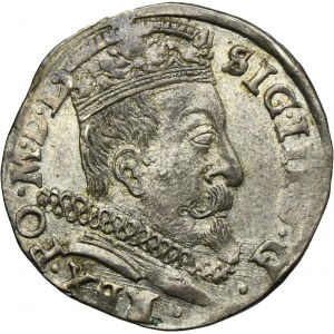Zygmunt III Waza, Trojak Wilno 1598 - RZADKI, głowa wołu i herb Chalecki