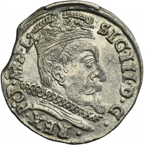 Zygmunt III Waza, Trojak Wilno 1598 - RZADKI, głowa wołu i herb Chalecki