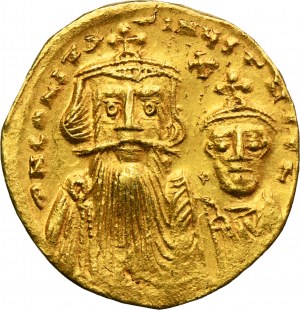 Byzantine Empire, Constans II with Constantine IV, Solidus
