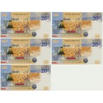 Zestaw, 20 złotych 2021 - L. Kaczyński - (5 szt.)