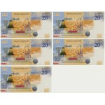 Zestaw, 20 złotych 2021 - L. Kaczyński - (5 szt.)