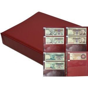Zestaw banknotów PRL w klaserze - 10-2 miliony złotych 1975-1993 - (ok. 59 szt.)