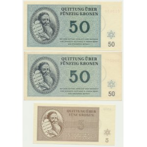 Czechoslovakia (Theresienstadt Ghetto), 5-50 Kronen 1943 (3 pcs.)