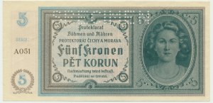 Bohemia and Moravia, 5 Korun (1940) - SPECIMEN -