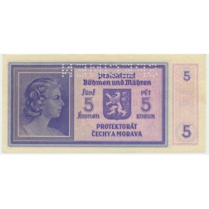 Bohemia and Moravia, 5 Korun (1940) - SPECIMEN -