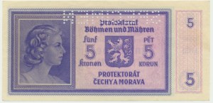 Bohemia and Moravia, 5 Korun (1940) - SPECIMEN -