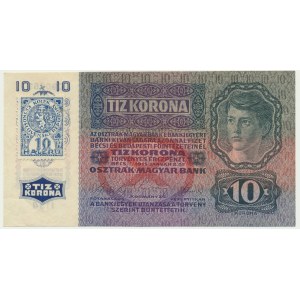 Czechoslovakia, 10 Haleřu on 10 Korun 1919 - perforated stamp