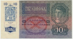 Czechoslovakia, 10 Haleřu on 10 Korun 1919 - perforated stamp