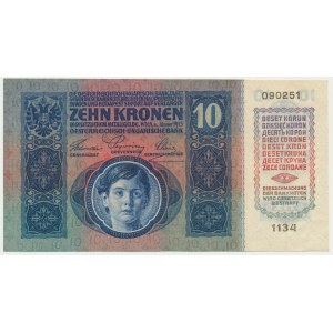 Czechoslovakia, 10 Haleřu on 10 Korun 1919 - perforated stamp