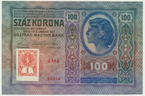 Czechoslovakia, 1 Koruna on 100 Korun 1919