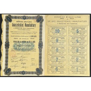 Spółka Akcyjna Gnaszyńskiej Manufaktury w Gnaszynie, 10 x 150 zł 1932