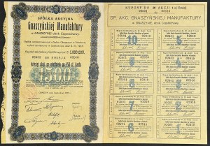 Joint Stock Company of Gnaszyn Manufaktura in Gnaszyn, 10 x 150 zloty 1932