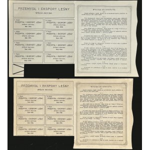 Przemysł i Eksport Leśny S.A., 25 x 1.000 mkp, 1921 oraz 1922 - zestaw 2 szt.