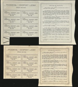 Przemysł i Eksport Leśny S.A., 25 x 1.000 mkp, 1921 oraz 1922 - zestaw 2 szt.