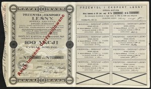 Przemysł i Eksport Leśny SA, 100 x 1.000 mkp 1923, uprzywilejowana