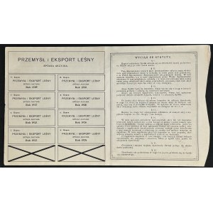 Przemysł i Eksport Leśny SA, 100 x 1.000 mkp 1923, uprzywilejowana
