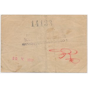 Kraków, Kawiarnia Centralna Bolesława Górskiego, 1 korona 1919