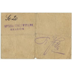 Kraków, Apteka E. Gralewskiego, 1 korona 1919 - RZADKIE
