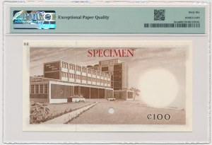 Ghana, 100 credis (1965) - MODÈLE - Échantillon couleur - PMG 66 EPQ
