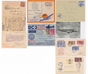 A set of envelopes and postcards 1898-1942 (9 pcs.) - air mail
