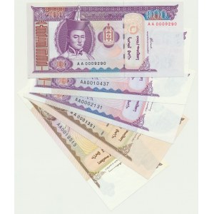 Mongolia, set of 50-100 Tögrög - AA - LOW NUMBERS (5 pcs.)