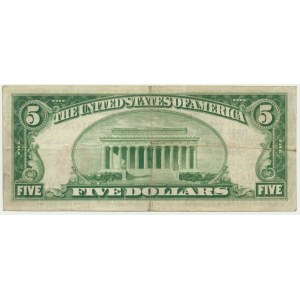 USA, Brown Seal, Filadelfia, 5 dolarów 1929