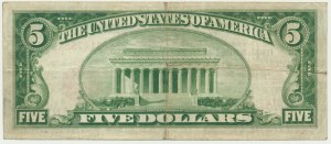 USA, Brown Seal, Philadelphia, 5 Dollars 1929
