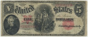 USA, Red Seal, 5 Dollars 1907 - Speelman & White -