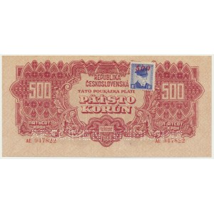 Czechoslovakia, 500 Korun (1945) on 500 Czechoslovak Korun 1941 - SPECIMEN -