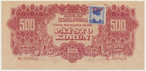 Czechoslovakia, 500 Korun (1945) on 500 Czechoslovak Korun 1941 - SPECIMEN -